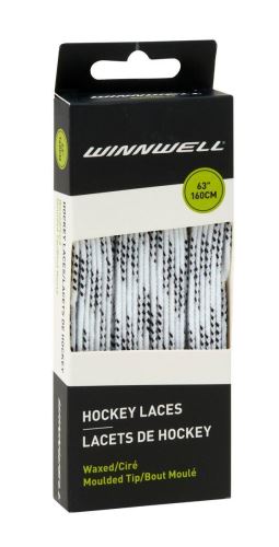 Tkaničky do hokejových bruslí Winnwell voskované Bílá