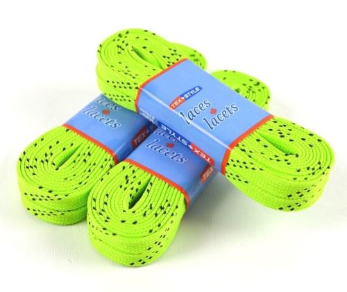 Tkaničky do bruslí TEX-STYLE voskované Lime