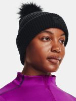 Čepice Under Armour UA Halftime Ribbed Pom-BLK 001 (1)